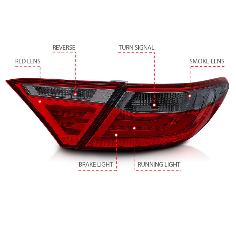 ANZO 2015-2017 Toyota Camry LED Taillights Smoke