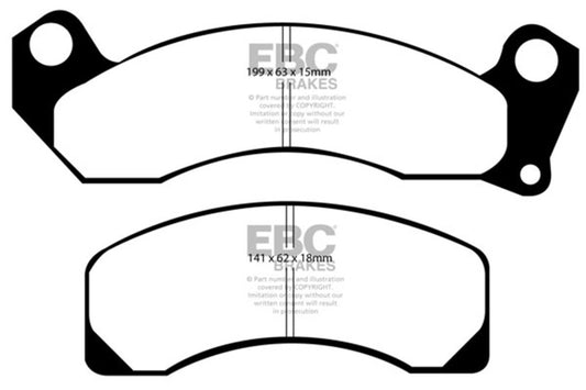 EBC 83-93 Ford Mustang 2.3 (Rear Rotors) Yellowstuff Front Brake Pads DP41166R