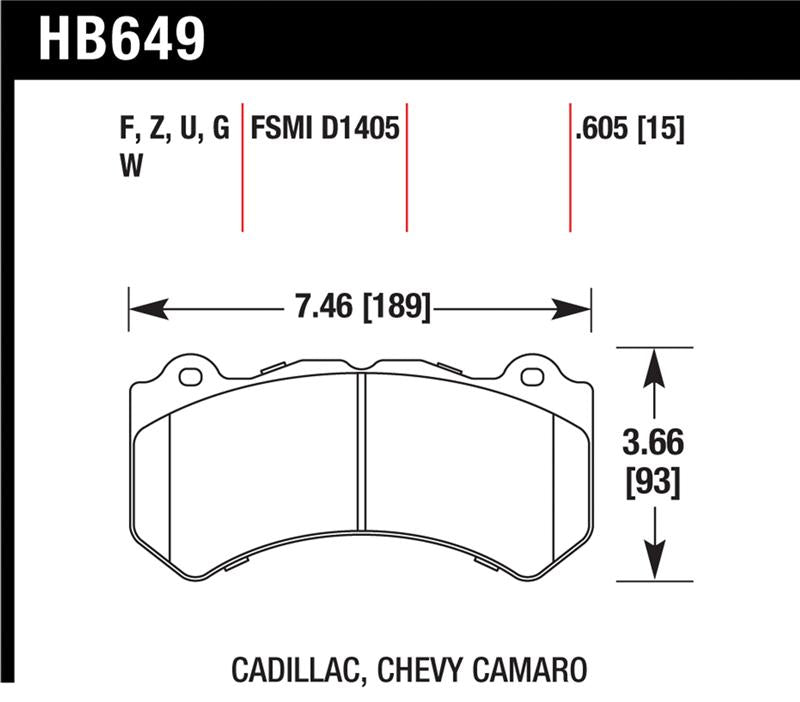 Hawk Performance HB649F.605 HPS Performance Street Brake Pads