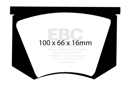 EBC 64-66 Ac Cobra 7.0 Yellowstuff Rear Brake Pads DP4100R