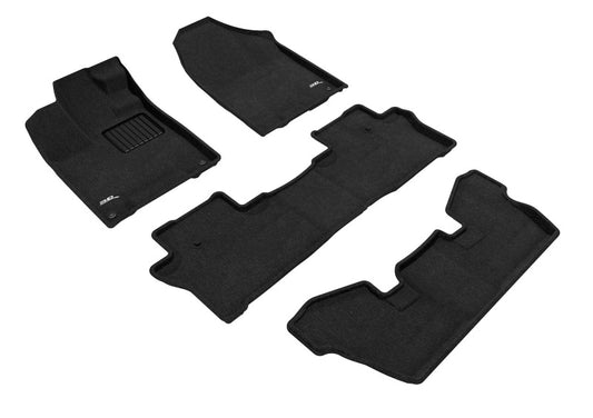 3D MAXpider Elegant Front, Rear & 3rd Row Floor Mats for 2016-2022 Honda Pilot 7-Passenger
