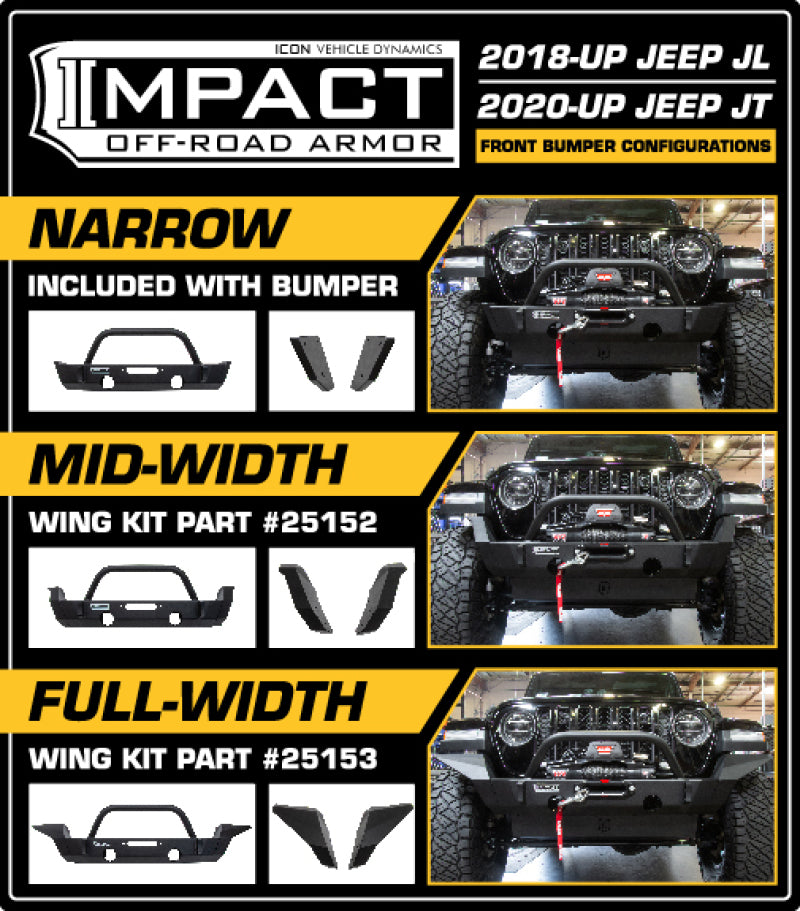 ICON 2022+ Ford Bronco ACC Relocation Kit - Use w/ Trail Series Front Bumper
