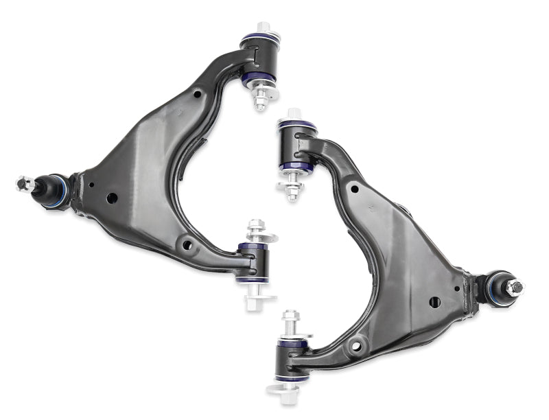 SuperPro Front Lower Control Arm, Ball Joint and HD Camber Pin Kit - Double Offset Extended Range of Adjustment (w/o KDSS)