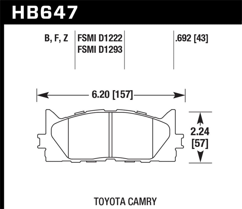 Hawk Performance HB647Z.692 Performance Ceramic Street Brake Pads