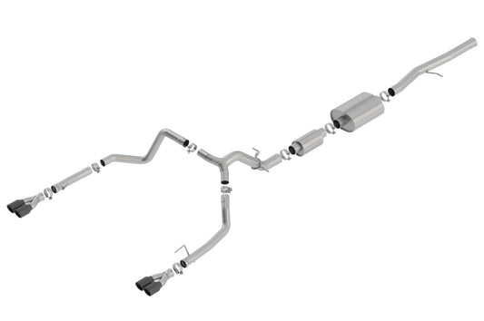 Borla 140774BC 19 Chevrolet Silverado/GMC Sierra 1500 6.2L SS (S-Type) Catback Exhaust - Black Chrome Tips - #140774BC