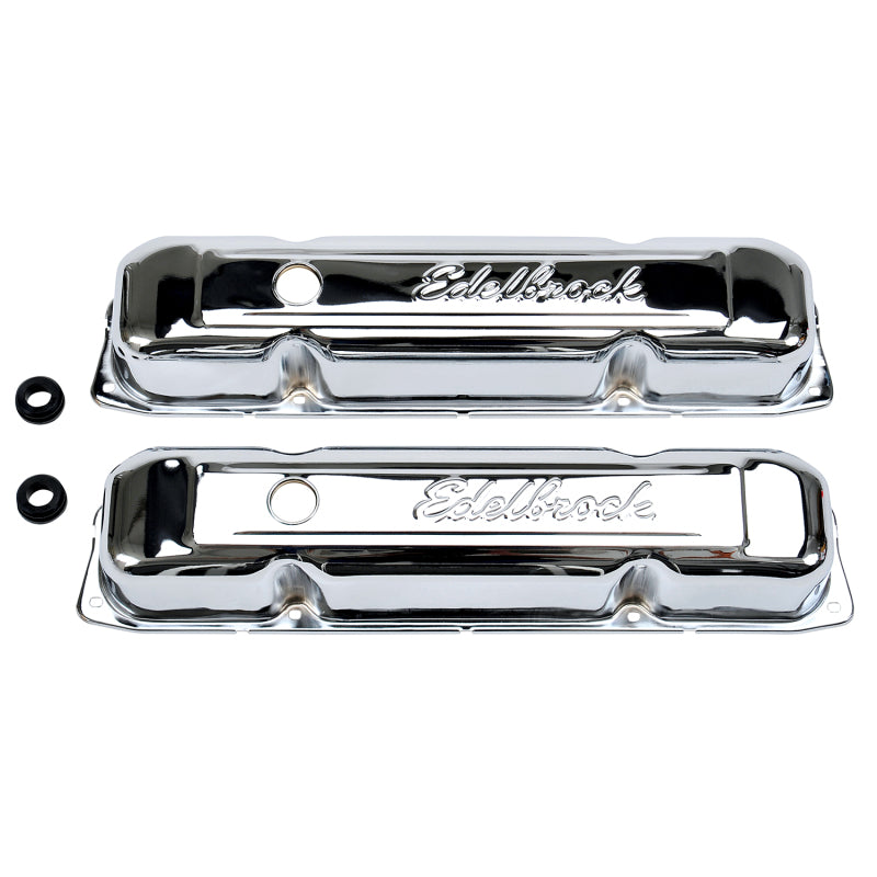 Edelbrock 4491 Valve Cover Signature Series Chrysler 1958-1979 361-440 V8 Chrome