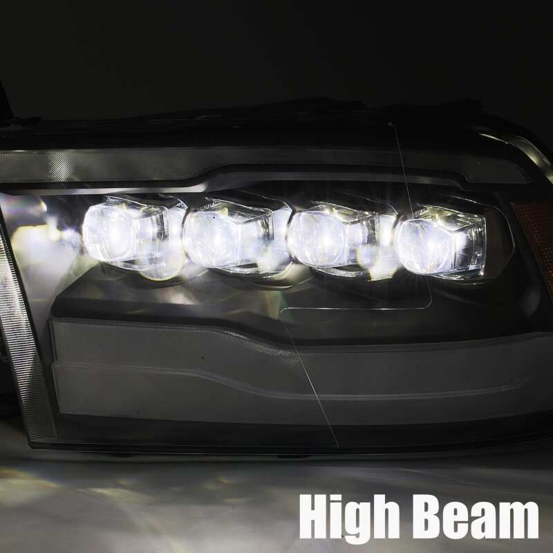 AlphaRex 880541 09-18 Dodge Ram 1500 HD NOVA LED Projector Headlights Plank Style Design Alpha Black w/DRL
