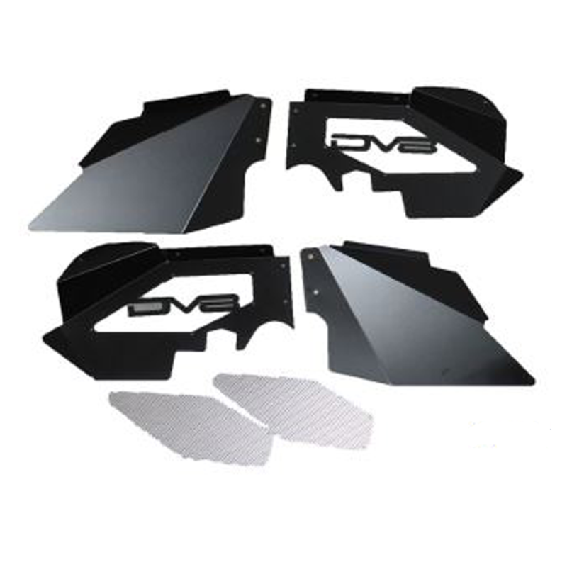 DV8 Offroad 07-18 Jeep Wrangler JK Front Aluminum Inner Fender - Black - #INFEND-01FB