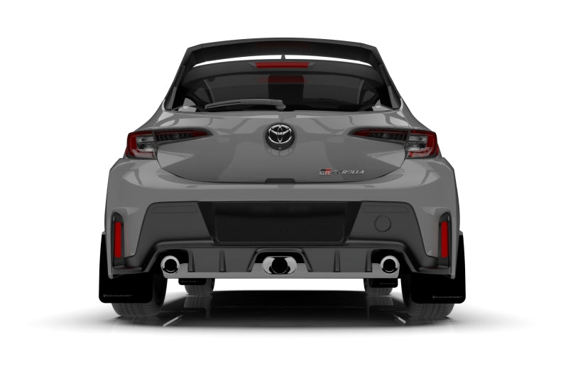 Rally Armor Mud Flaps - 2023-2026 Toyota GR Corolla - RAL UR Blk Flap/Dark Grey Logo - #MF89-UR-BLK-DGRY
