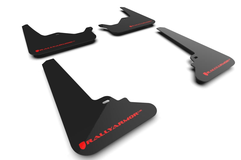Rally Armor UR Mud Flaps - 2021-2026 Tesla S - Black/Red Logo - #MF101-UR-BLK-RD