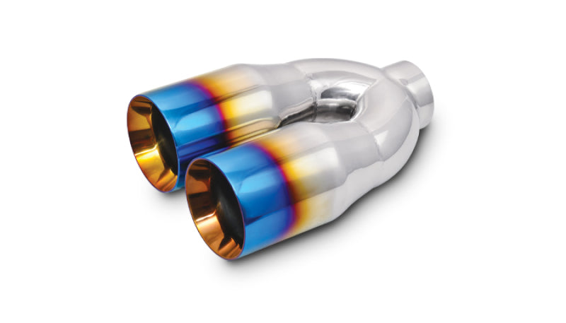 Vibrant 2.5in ID Dual 3.5in OD Round SS Tips 1339B