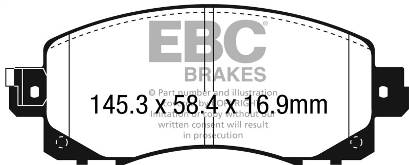 EBC 2022+ Subaru WRX 2.4T / 18-23 Subaru Crosstrek Redstuff Front Brake Pads DP32330C