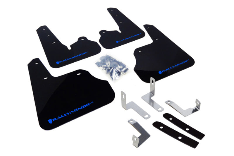 Rally Armor UR Mud Flaps - 2012-2016 Subaru Impreza - Black/Blue Logo - #MF22-UR-BLK/BL