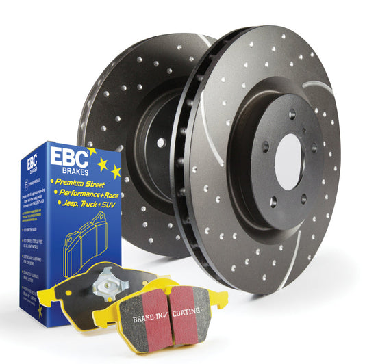 EBC 06-07 Subaru Impreza S5 Rear Brake Kit Yellowstuff Pads GD Sport Rotors S5KR1394 (image of S5KF1658)