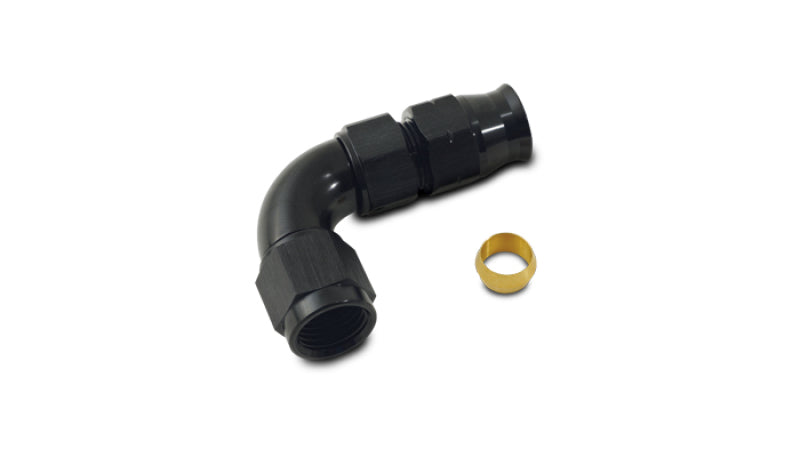 Vibrant 3/8In Tube to -6AN Female 90 Degree Union Adapter Fitting w/Olive