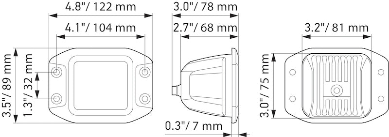 HELLA 358176831 Black Magic 3.2in LED Cube Kit - Flood Beam (Flush Mount)
