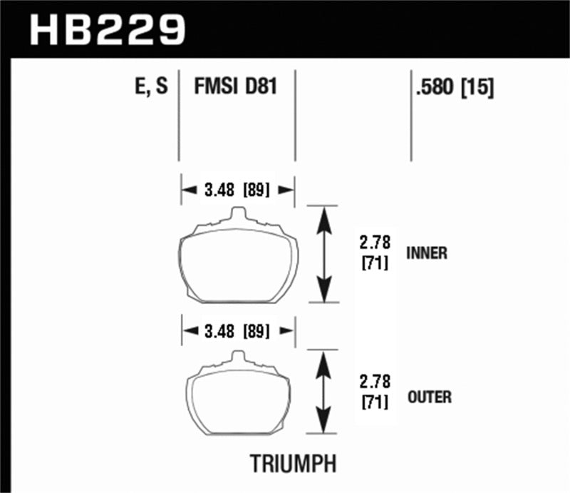 Hawk Performance HB229D.580 ER-1 Motorsport Brake Pads