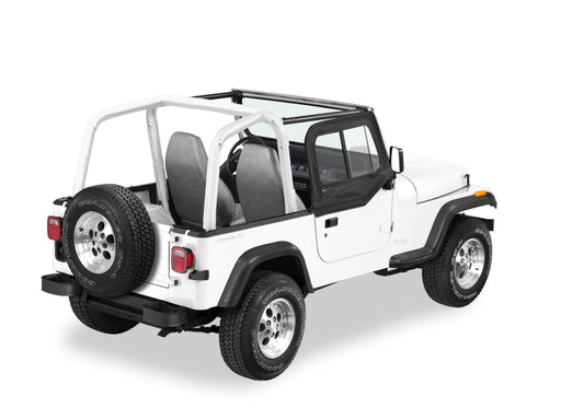 Bestop 97-06 Jeep Wrangler TJ Upper Door Sliders (Black Denim Dual Sliding Window)