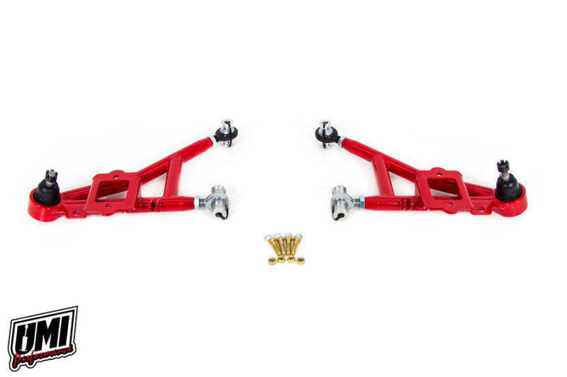 UMI Performance 2300-R Front Adjustable Lower A-Arms Drag CrMo Red