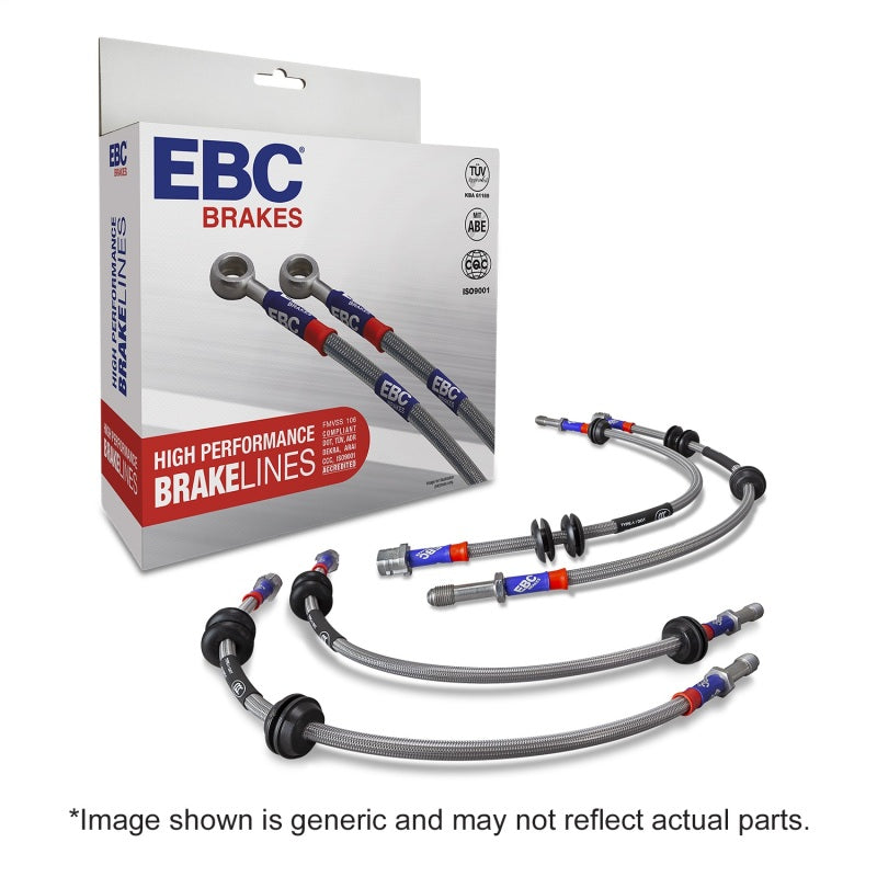 EBC 02-05 Dodge Ram 1500 (4WD) 4.7L (w/Rear ABS w/o Height Sensor) Stainless Steel Brake Line Kit BLA7216-3L