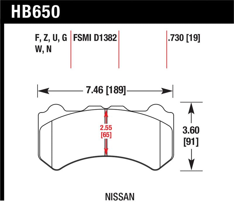 Hawk Performance HB650Z.730 Performance Ceramic Street Brake Pads