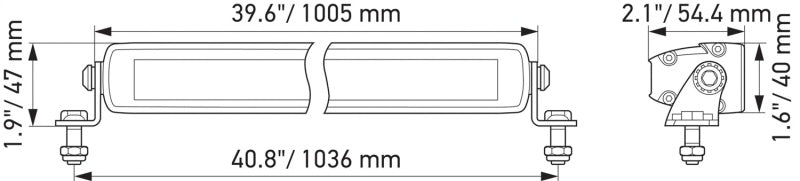 HELLA 358176321 Black Magic 40in Thin Light Bar - Driving Beam