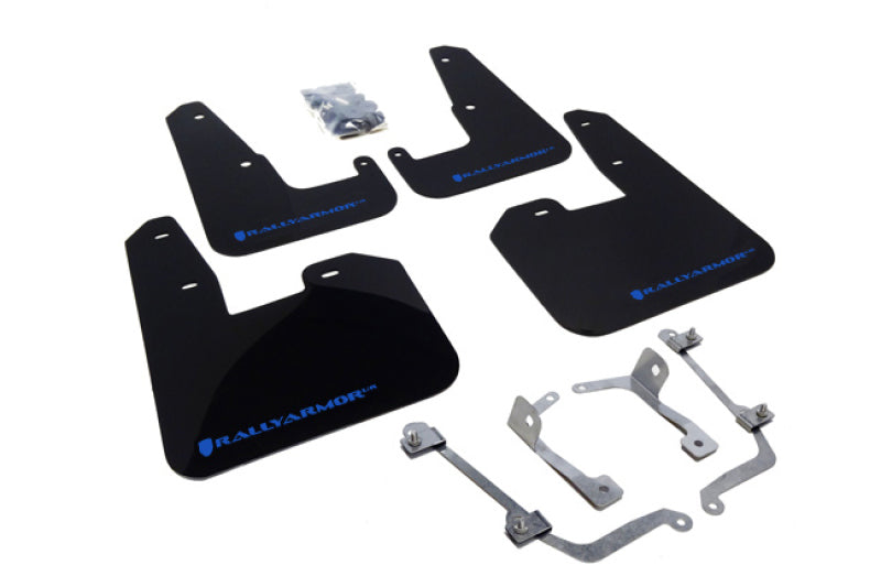Rally Armor UR Mud Flaps - 2008-2014 Subaru Impreza - Black/Blue Logo - #MF15-UR-BLK/BL