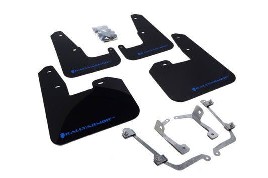 Rally Armor UR Mud Flaps - 2008-2014 Subaru Impreza - Black/Blue Logo - #MF15-UR-BLK/BL