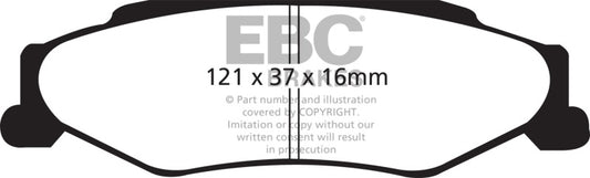 EBC Racing 01-13 Chevrolet Corvette C5/C6 5.7L/6.0L/6.2L Rear SR-11 Sintered Race Brake Pads DP81160.16SR11