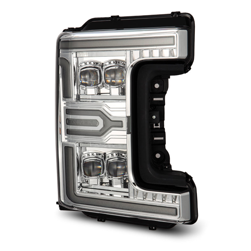 AlphaRex 880347 17-19 Ford F-250/350/450/550 Super Duty NOVA-Series LED Projector Headlights Chrome with Sequential Signal & Switchback DRL