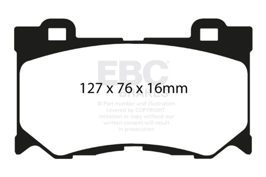 EBC 08-13 Infiniti FX50 5.0 Yellowstuff Front Brake Pads DP41823R