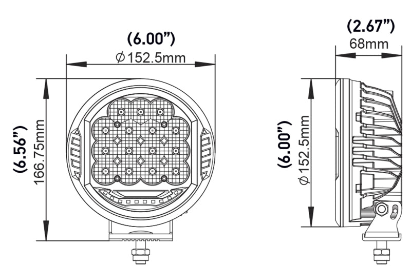 HELLA 358117161 500 LED Driving Lamp Single
