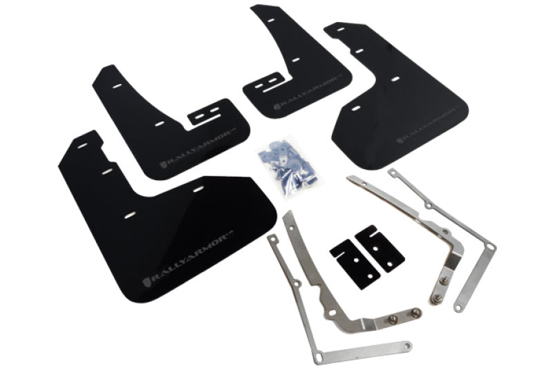 Rally Armor UR Mud Flaps - 2015-2019 Volkswagen Golf R - Black/Grey Logo - #MF40-UR-BLK/GRY