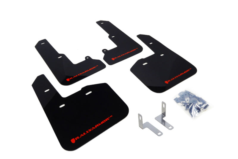 Rally Armor UR Mud Flaps - 2015-2019 Subaru Legacy - Black/Red Logo - #MF34-UR-BLK/RD