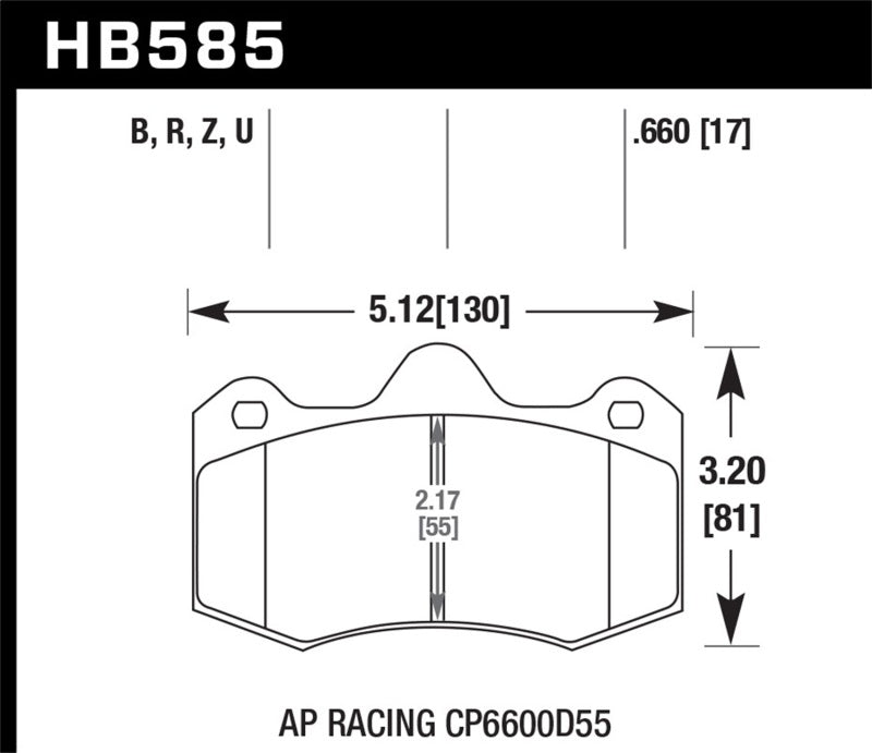 Hawk Performance HB585Z.660 Performance Ceramic Street Brake Pads