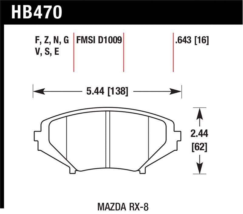 Hawk Performance HB470E.643 Blue 9012 Motorsport Brake Pads