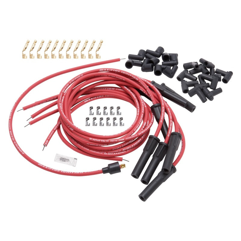 Edelbrock 22710 Spark Plug Wire Set Universal Flex Boots 50 Ohm Resistance 8.65mm Red Wire