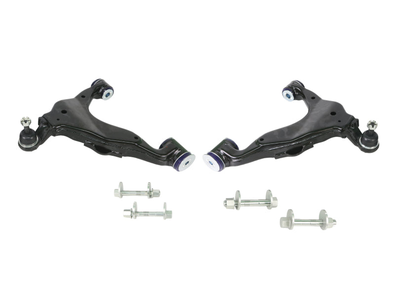 SuperPro Front Lower Control Arm, Ball Joint and Camber Pin Kit - Double Offset Extended Range of Adjustment