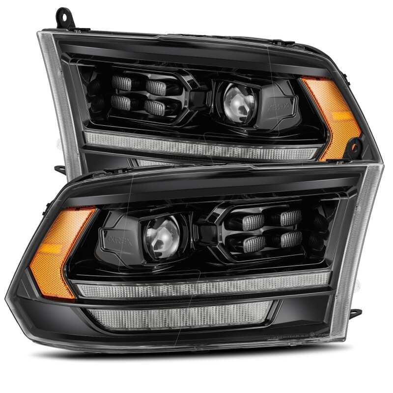 AlphaRex 880520 09-18 Dodge Ram 2500 HD LUXX LED Projector Headlights Plank Style Black w/Sequential Signal/Smoked DRL