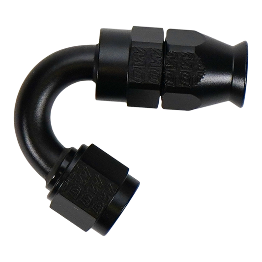 DeatschWerks 6AN Female Flare Swivel (Incl Ferule/Olive) 150-degree Hose End PTFE