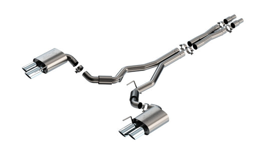 Borla 140970 2024 Ford Mustang GT 5.0L V8 3 in ATAK Catback Non-Active Exhaust- Chrome Quad Tip - #140970
