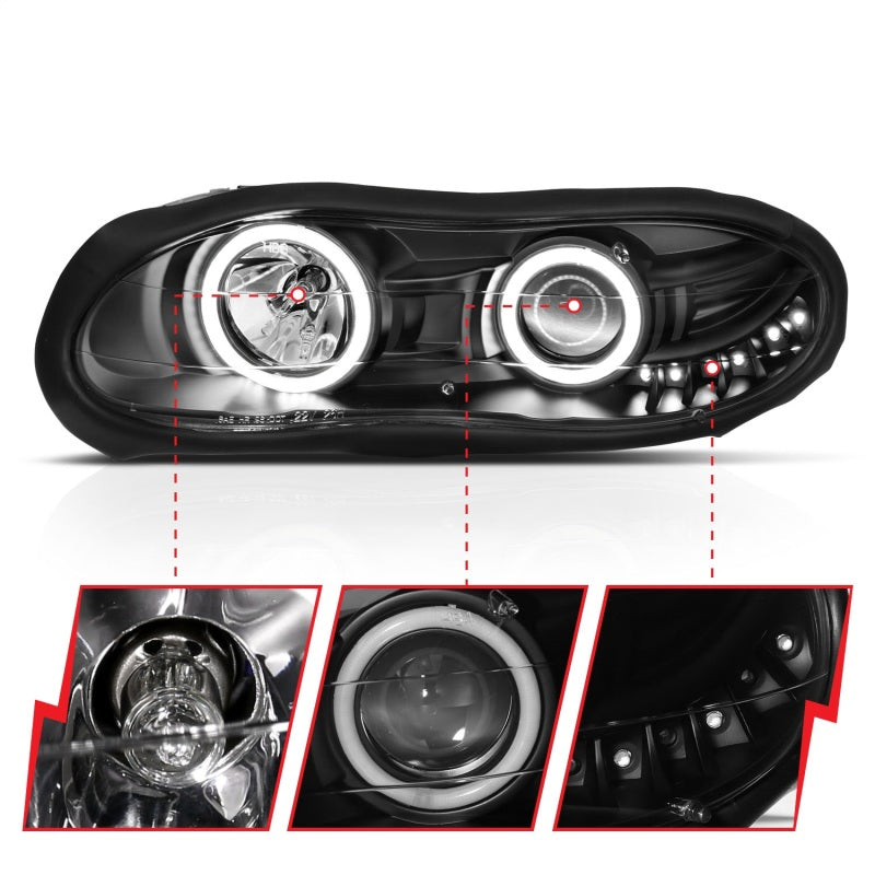 ANZO 1998-2002 Chevrolet Camaro LED Projector Headlights