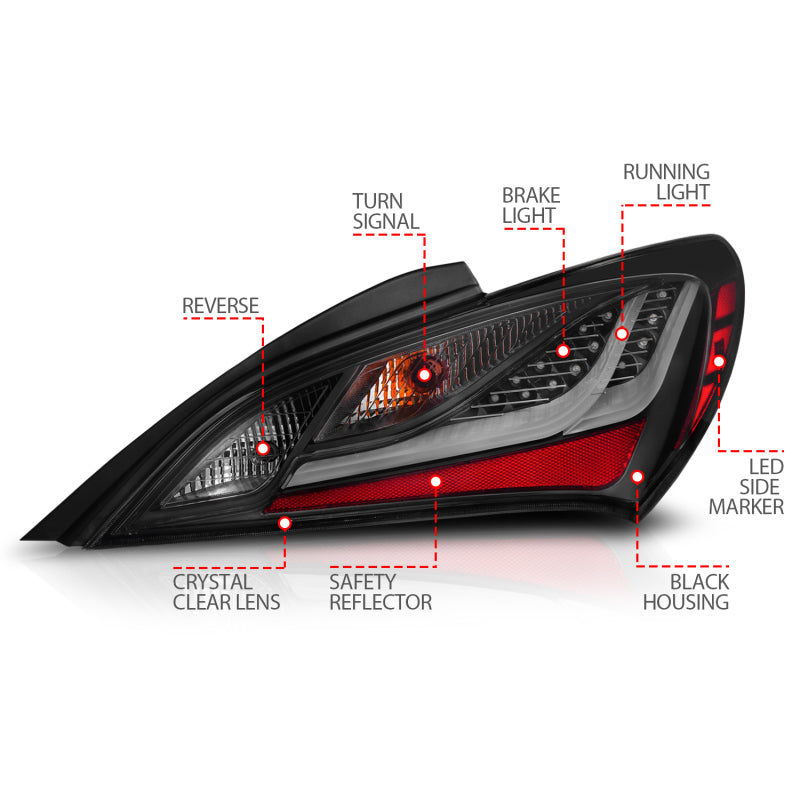 ANZO 2010-2016 Hyundai Genesis Coupe LED Taillights