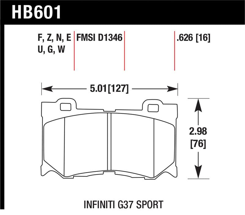 Hawk Performance HB601U.626 DTC-70 Motorsport Brake Pads