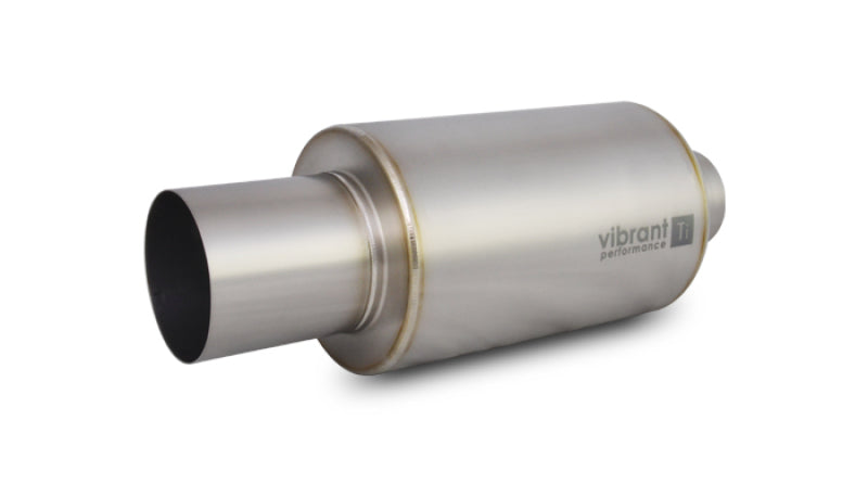 Vibrant Titanium Muffler w/Straight Cut Natural Tip 2.5in. Inlet/2.5in. Outlet
