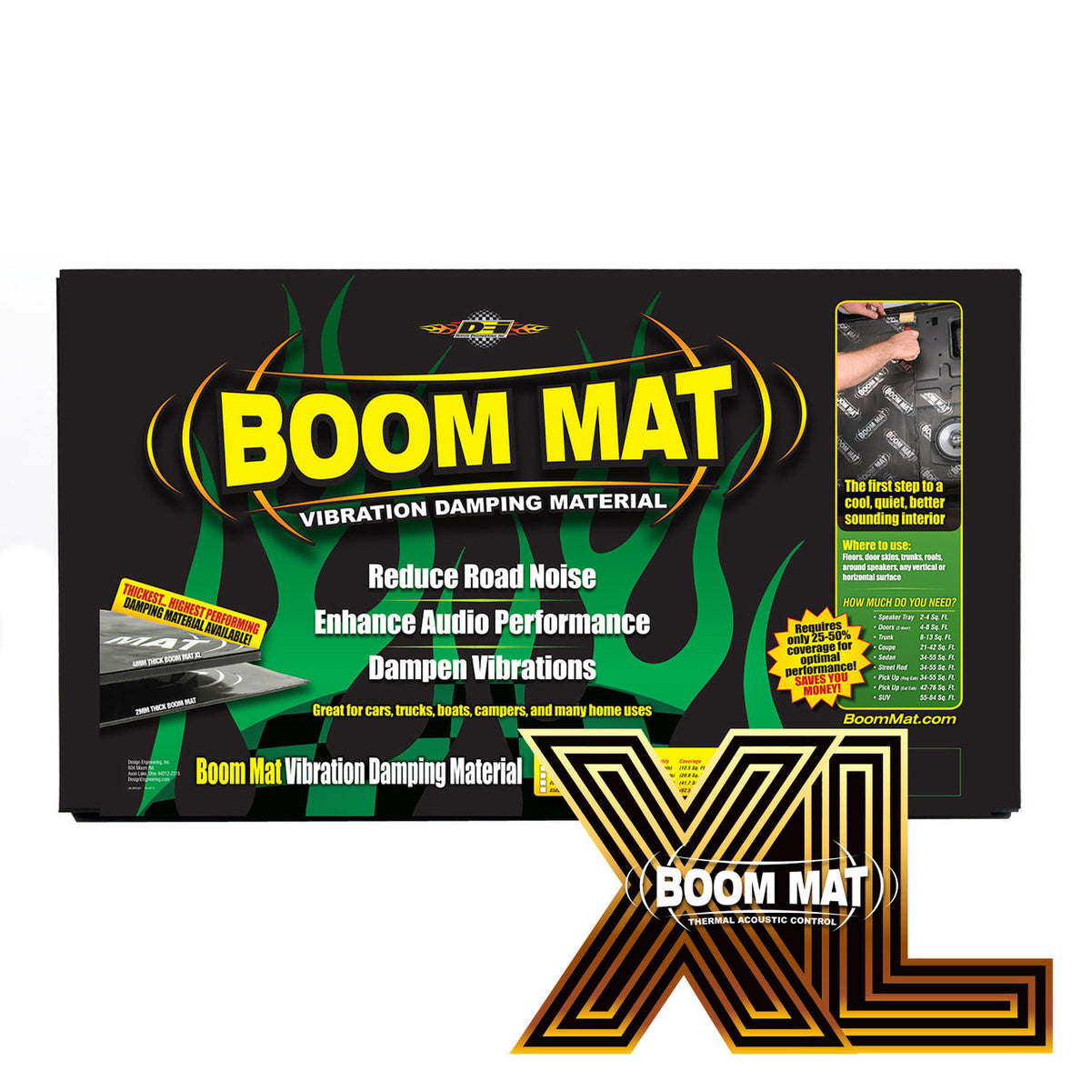 DEI Boom Mat XL Damping Material - 12.5in x 24in x 4mm - 20.8 sq ft - 15 Pack