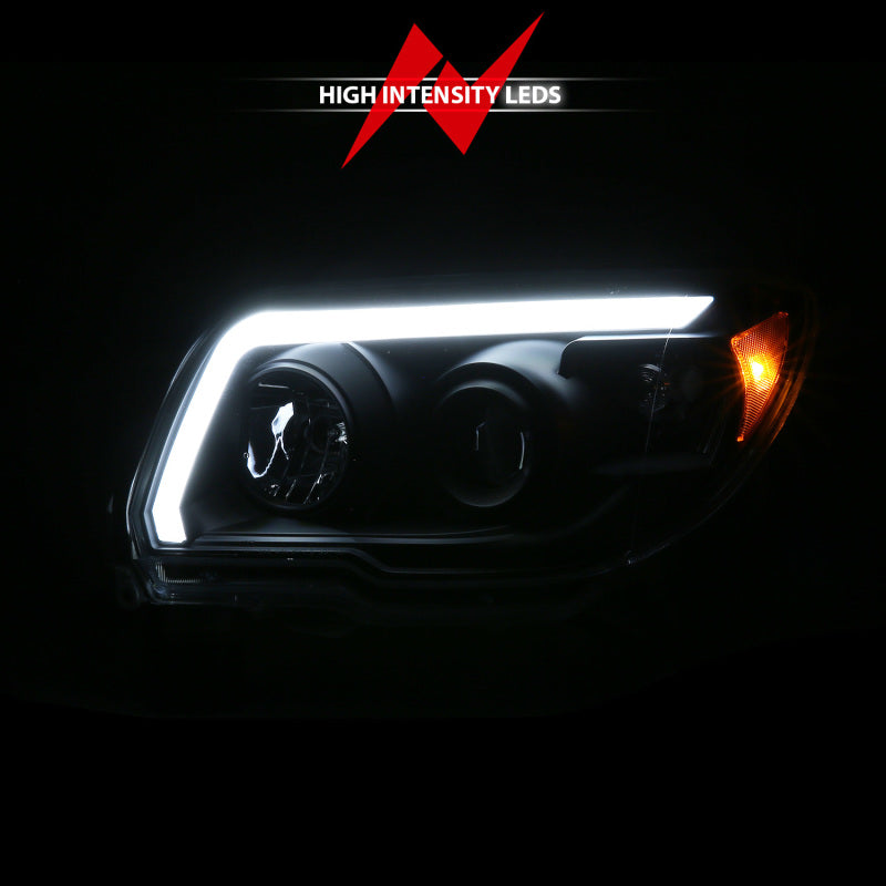 ANZO 2006-2009 Toyota 4Runner LED Projector Headlights - Plank Style Black