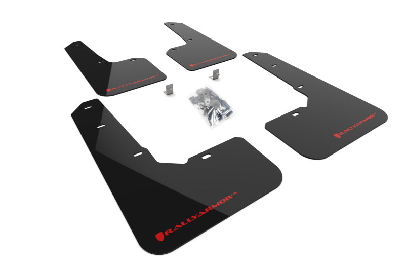 Rally Armor UR Mud Flaps - 2022-2025 Subaru Outback - Black/Red Logo - #MF76-UR-BLK/RD