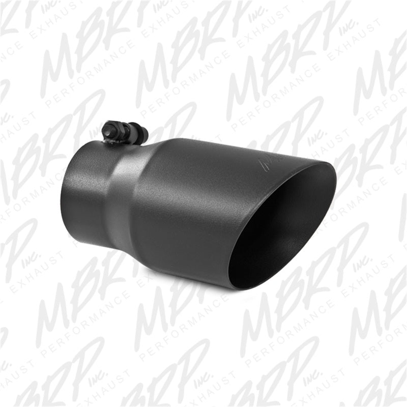 MBRP T5122BLK Exhaust Tip - 4" OD; Dual Wall Angled; 3" inlet; 8" length | Black Coated