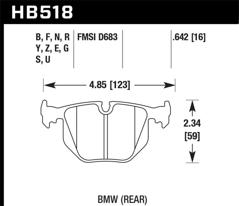 Hawk Performance HB518E.642 Blue 9012 Motorsport Brake Pads